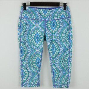 Prana Maison Women's Small Blue Green Mid Rise Crop Activewear Leggings
